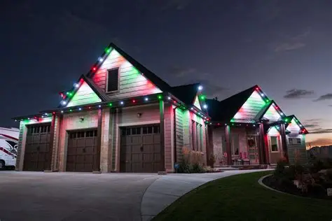 Christmas permanent LED lighting on a Hope area home